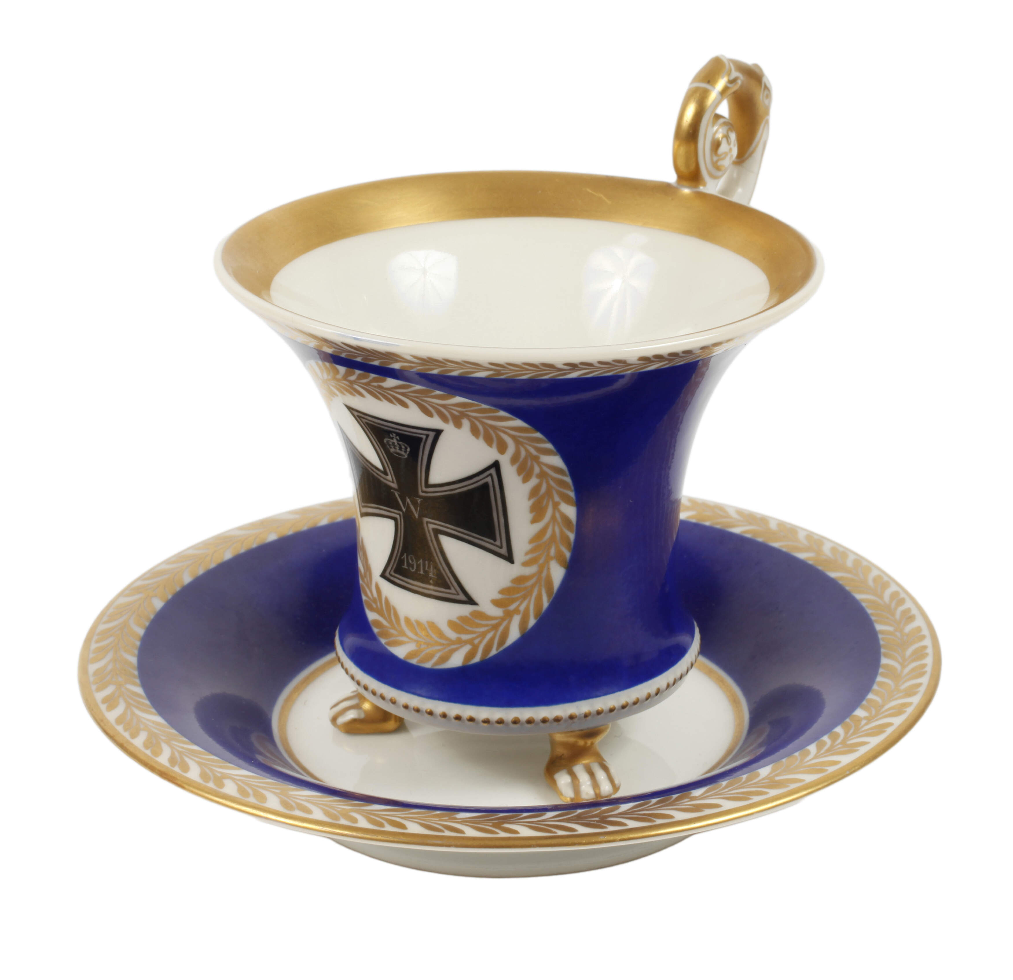 KPM Berlin patriotische Tasse mit Untertasse