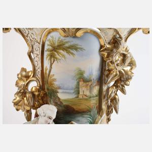 Übergroße figürliche Prunkvase Landschaftsmalerei