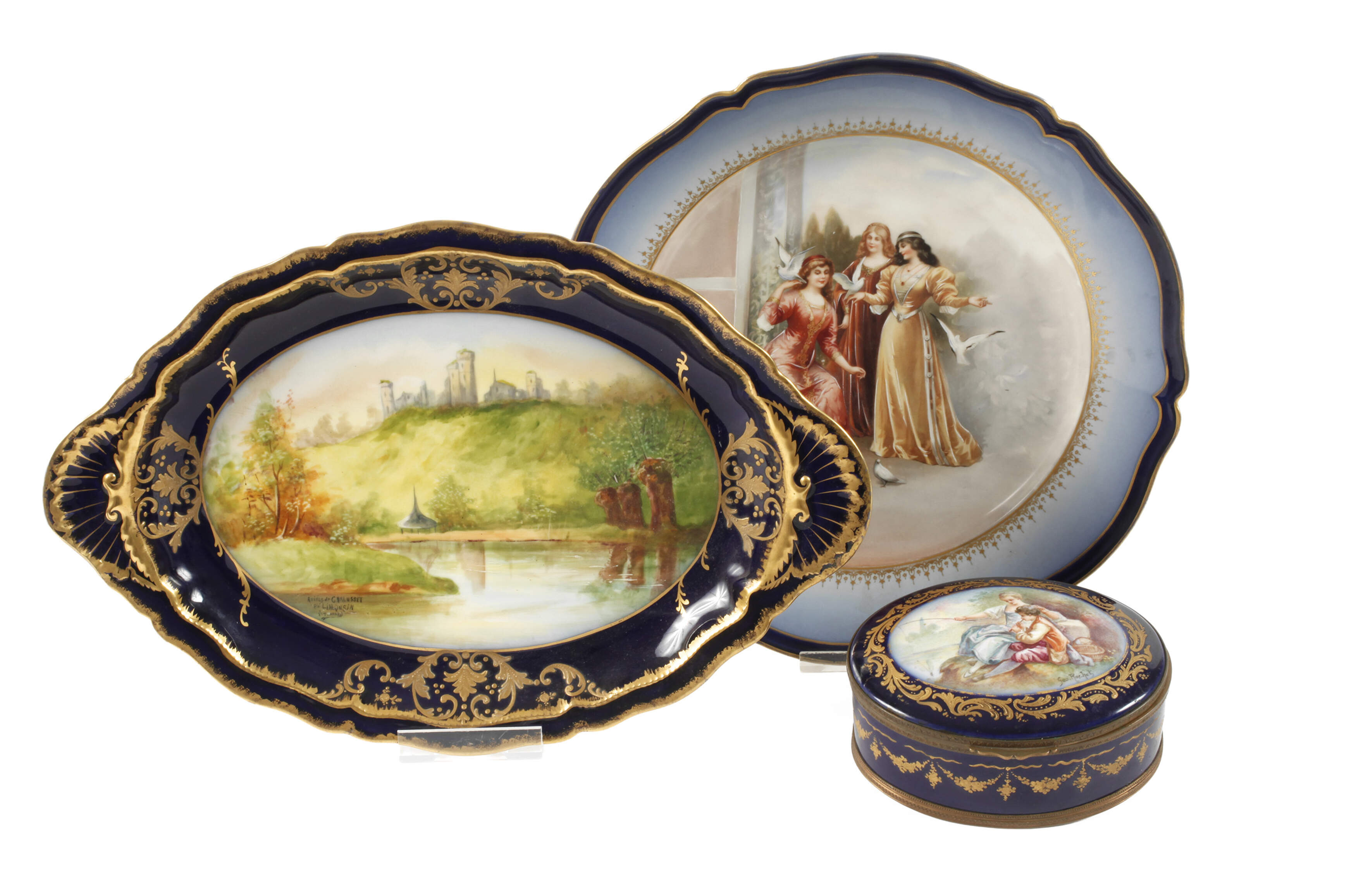 Konvolut Prunkteile im Sévres-Stil