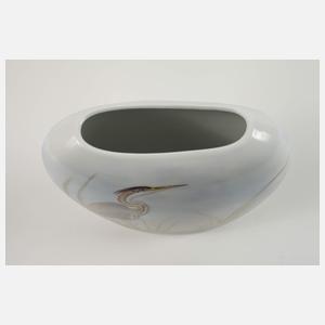 Künstlervase Uferlandschaft mit Reiher