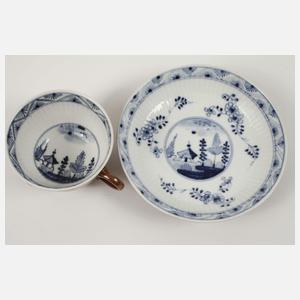 Meissen Tasse mit Unterschale Blaumalerei