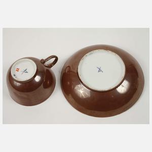 Meissen Tasse mit Unterschale Blaumalerei