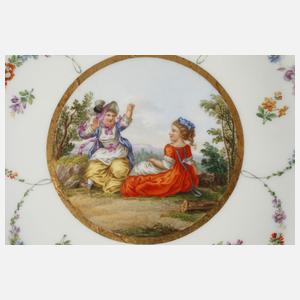 Meissen Durchbruchteller Figurenmalerei