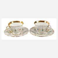 Meissen Paar Prunktassen "Pressglasmuster"111