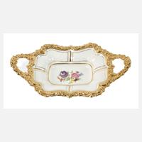 Meissen prunkvolle Henkelschale "Blumenbukett"111