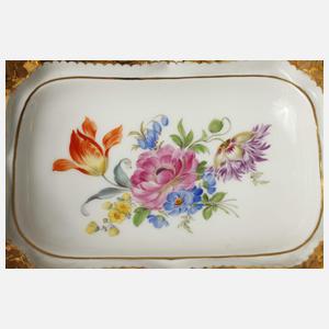 Meissen prunkvolle Henkelschale "Blumenbukett"