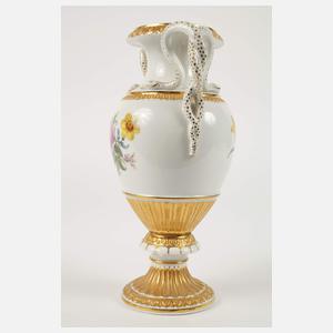 Meissen Schlangenhenkelvase "Blumenbukett"