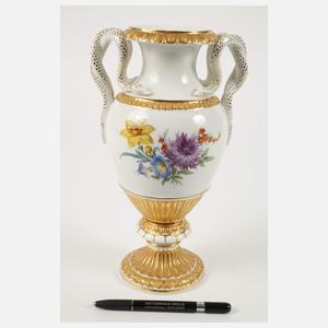 Meissen Schlangenhenkelvase "Blumenbukett"