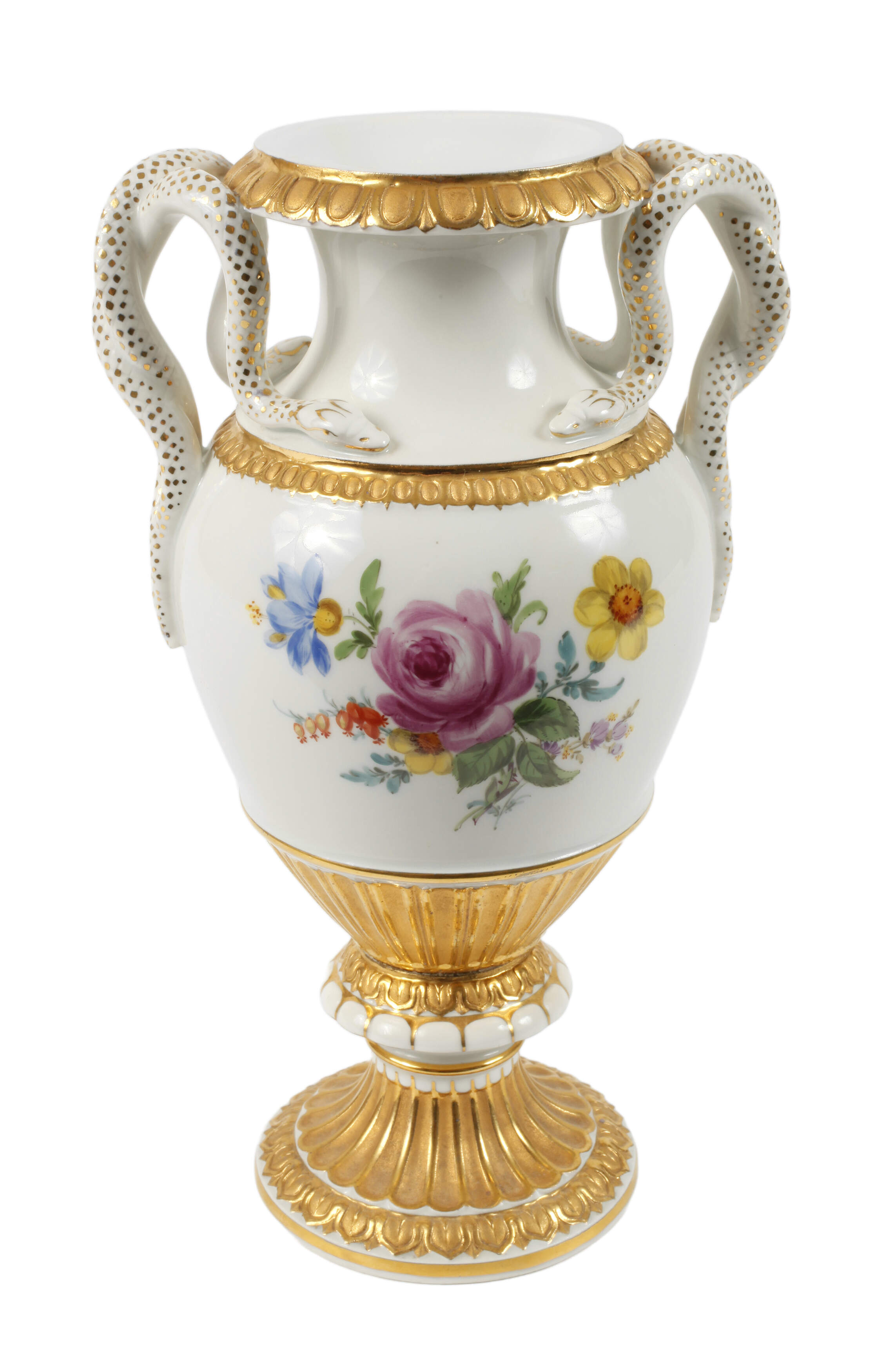 Meissen Schlangenhenkelvase "Blumenbukett"