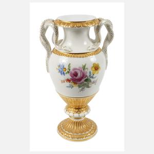 Meissen Schlangenhenkelvase "Blumenbukett"