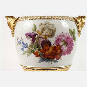 Meissen große Schlangenhenkelvase "Blumenbukett"