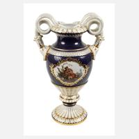 Meissen große Schlangenhenkelvase Figurenmalerei111