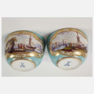 Meissen kleines Tête-à-Tête Kauffahrteiszenen