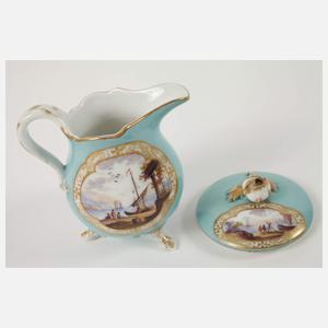 Meissen kleines Tête-à-Tête Kauffahrteiszenen