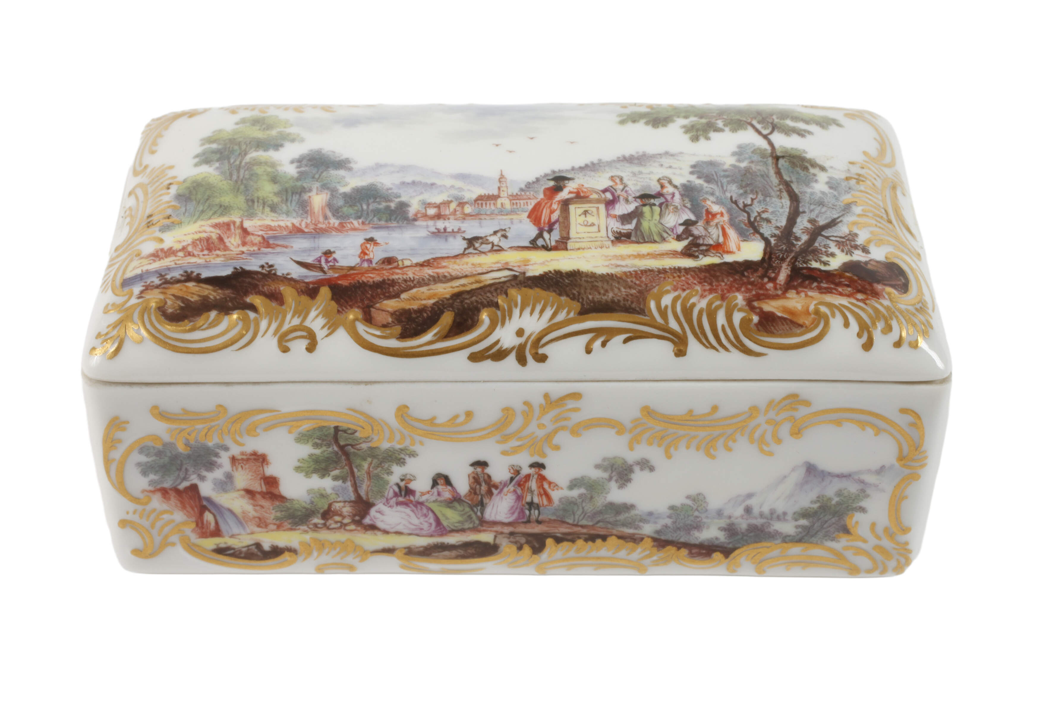 Meissen Tabatiere Figurenmalerei