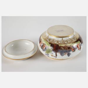 Meissen kleine Deckeldose Figurenmalerei