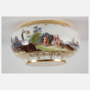 Meissen kleine Deckeldose Figurenmalerei