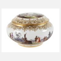 Meissen kleine Deckeldose Figurenmalerei111