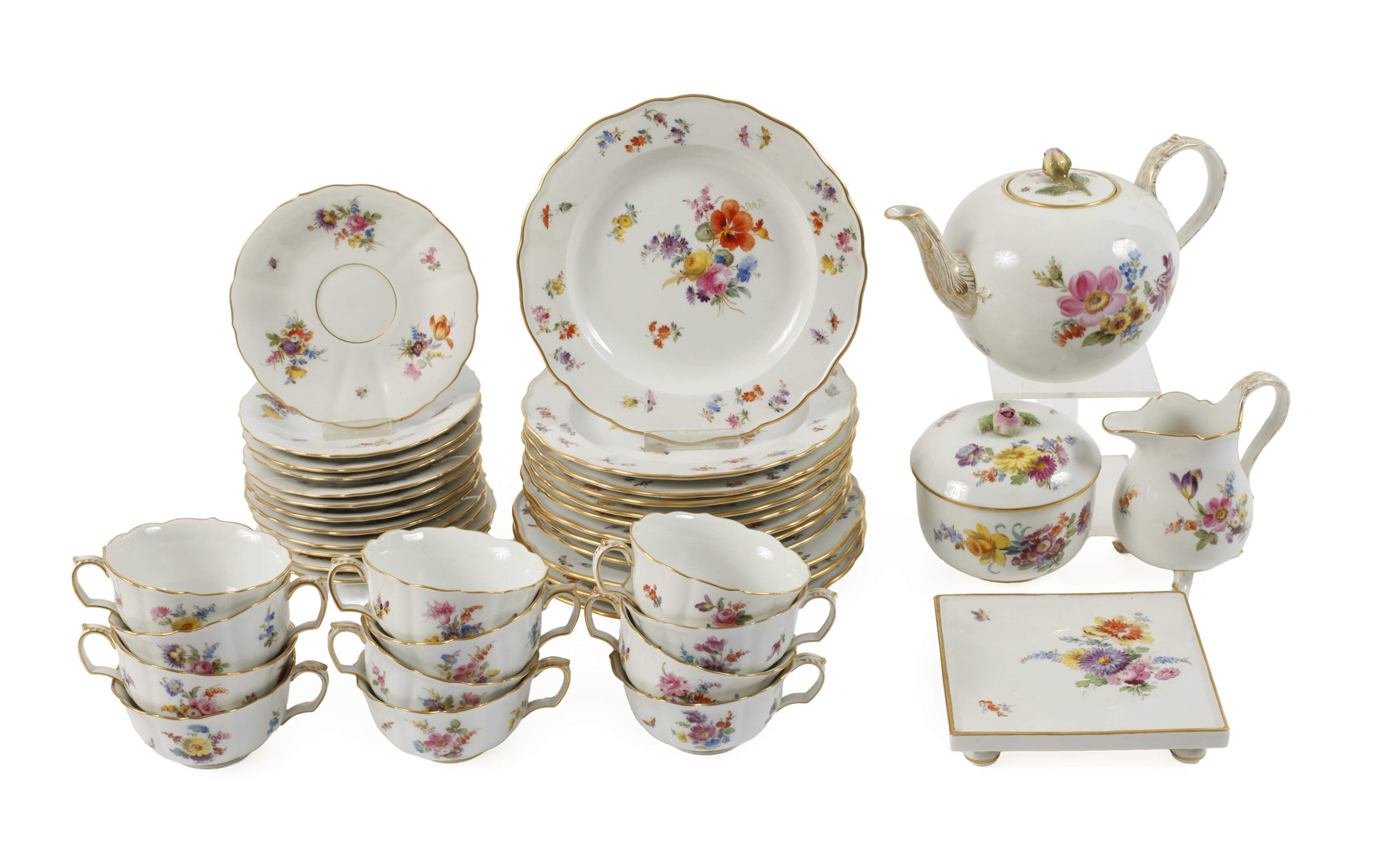 Meissen Teeservice "Blumen und Insekten"