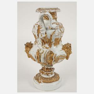 Meissen Prunkvase mit Vögeln und Maskaron