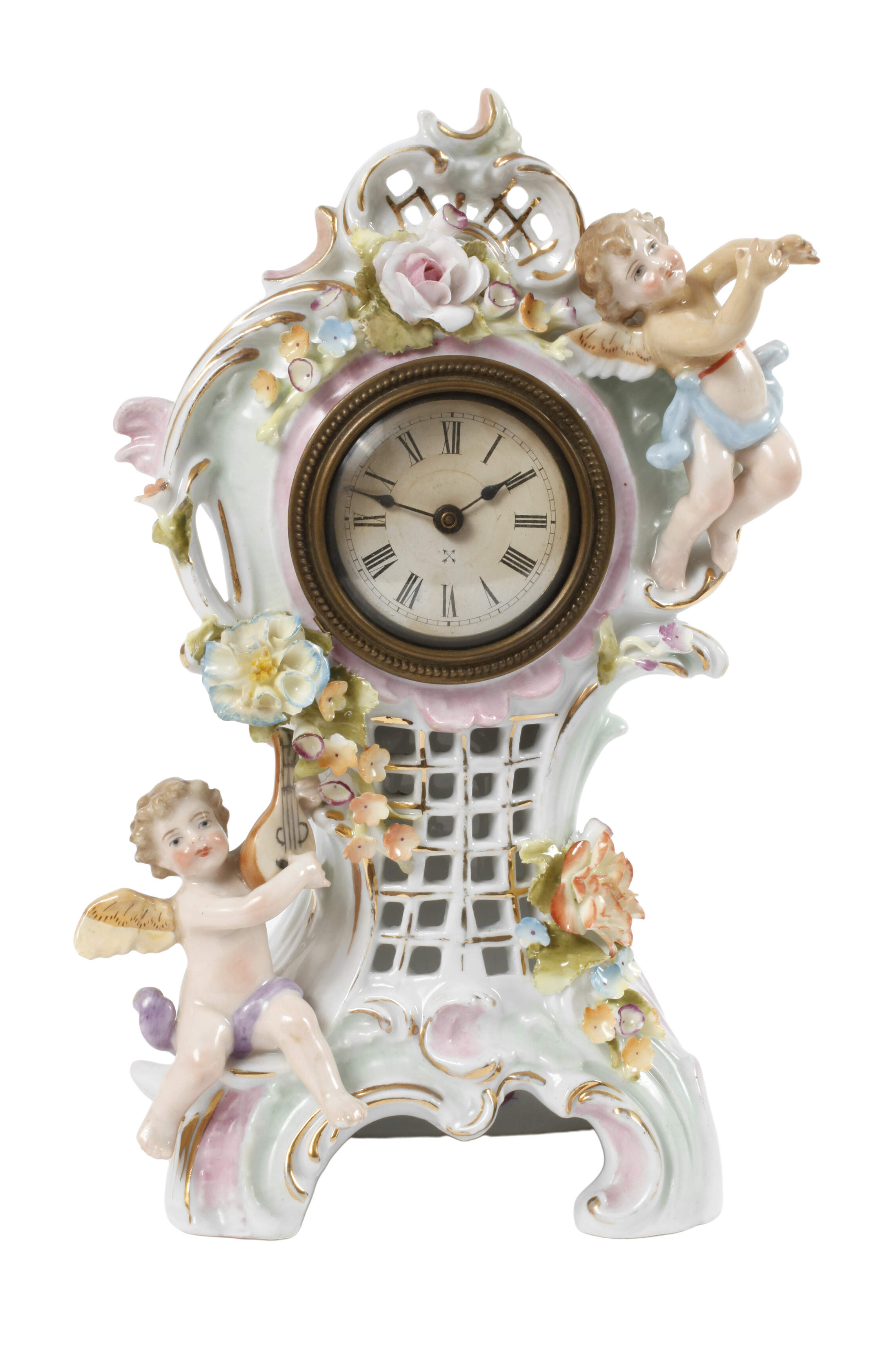 Schierholz Plaue Tischuhr mit Amoretten