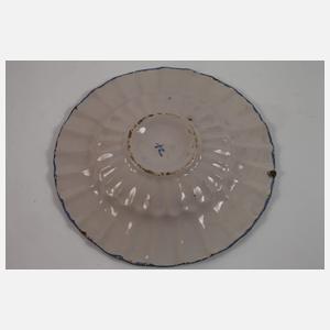 Vier Fayenceteller Blaumalerei