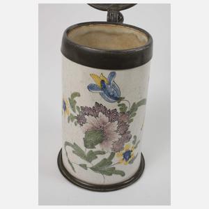 Barocke Fayencekanne und zwei Walzenkrüge