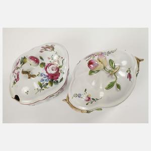 Cachepot und zwei Deckelterrinen Frankreich