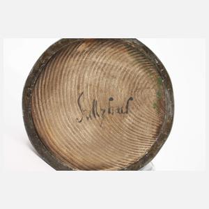 Barocker Fayencewalzenkrug mit Architekturmotiv