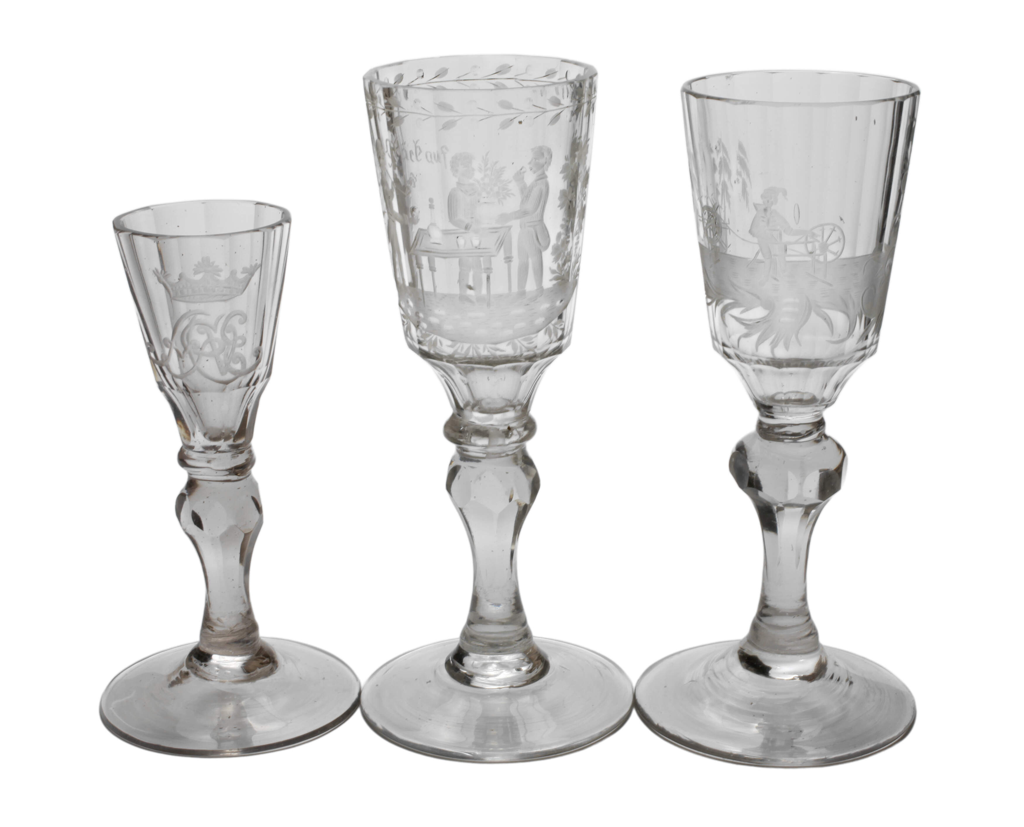 Drei barocke Pokalgläser