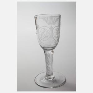Barockes Hochzeitsglas mit Spiralfuß