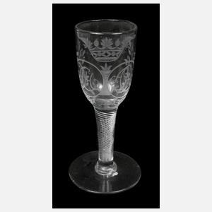 Barockes Hochzeitsglas mit Spiralfuß