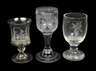 Drei Trinkpokale mit Schliff