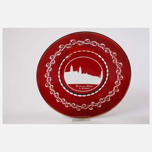 Zwei Andenkenteller und Vase