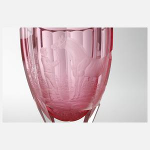 Biedermeier-Pokalglas eines Reiters