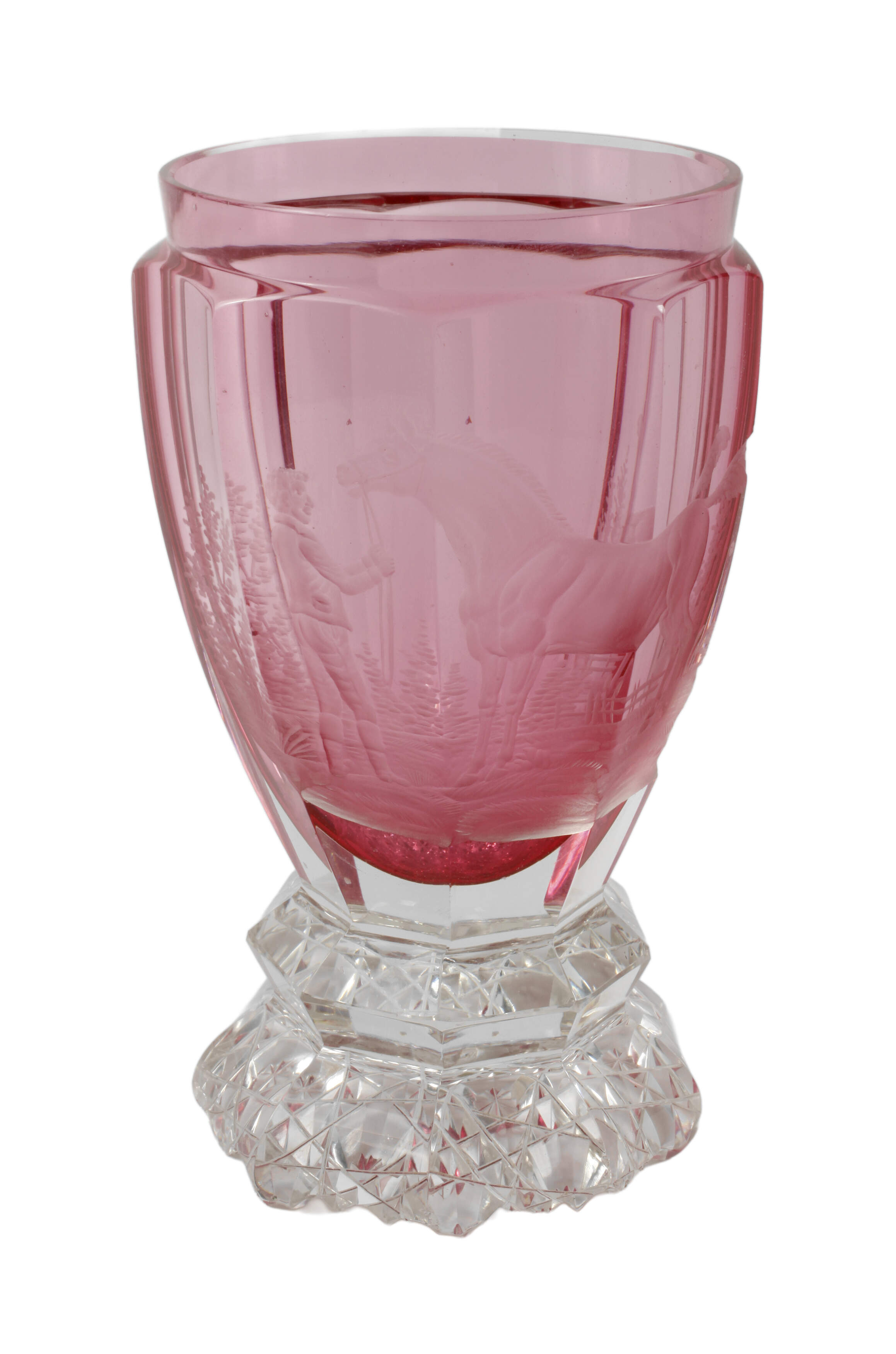Biedermeier-Pokalglas eines Reiters