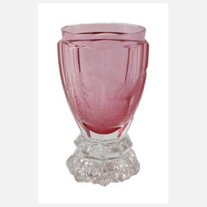 Biedermeier-Pokalglas eines Reiters