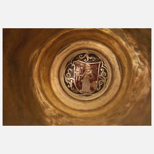 Silber Stangenbecher mit Jagd- und Genremotiven