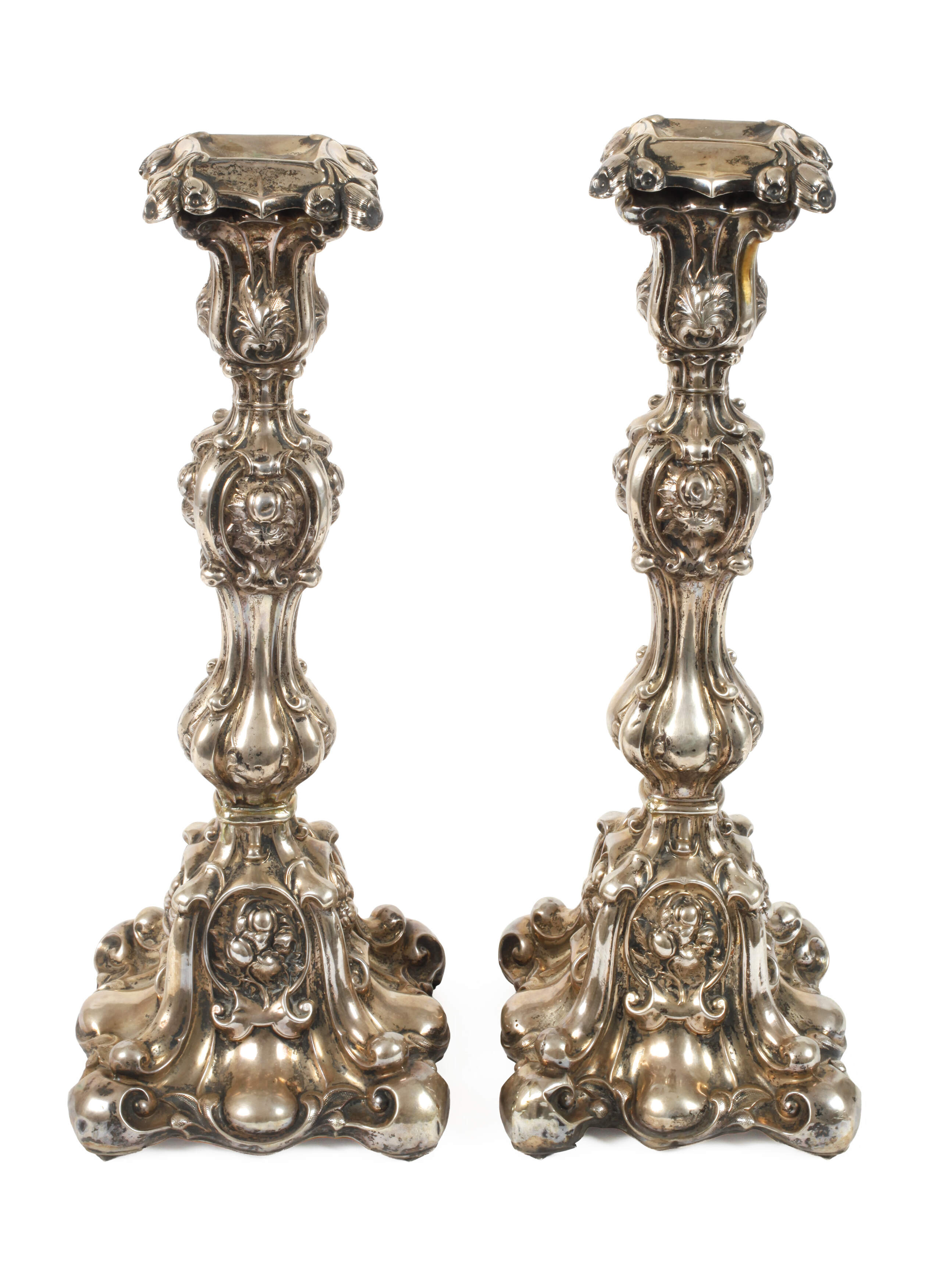 Paar Silberleuchter Neobarock