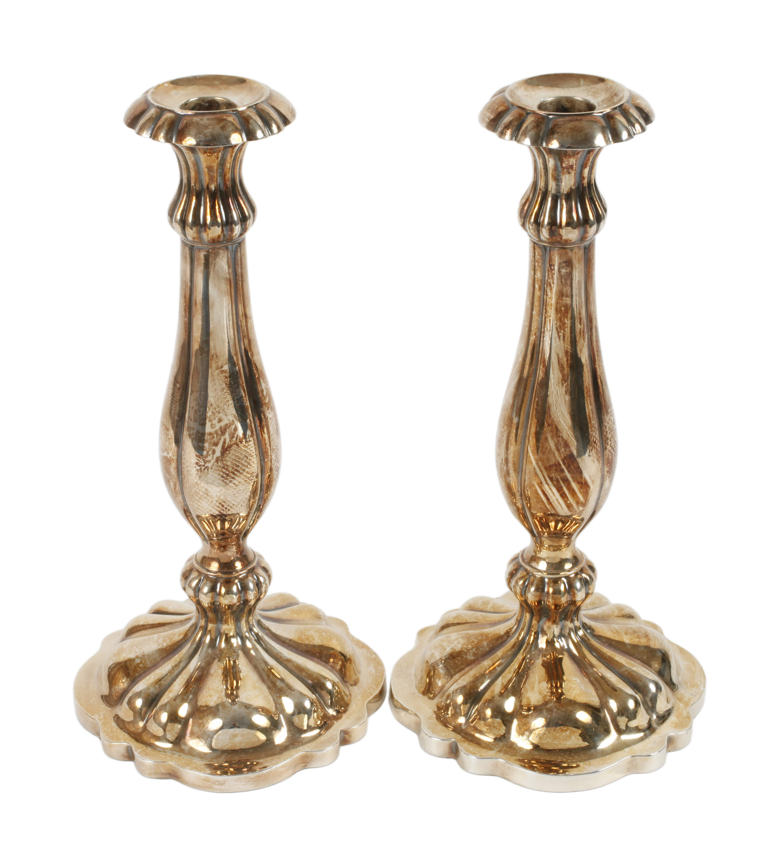 Paar große Silberleuchter