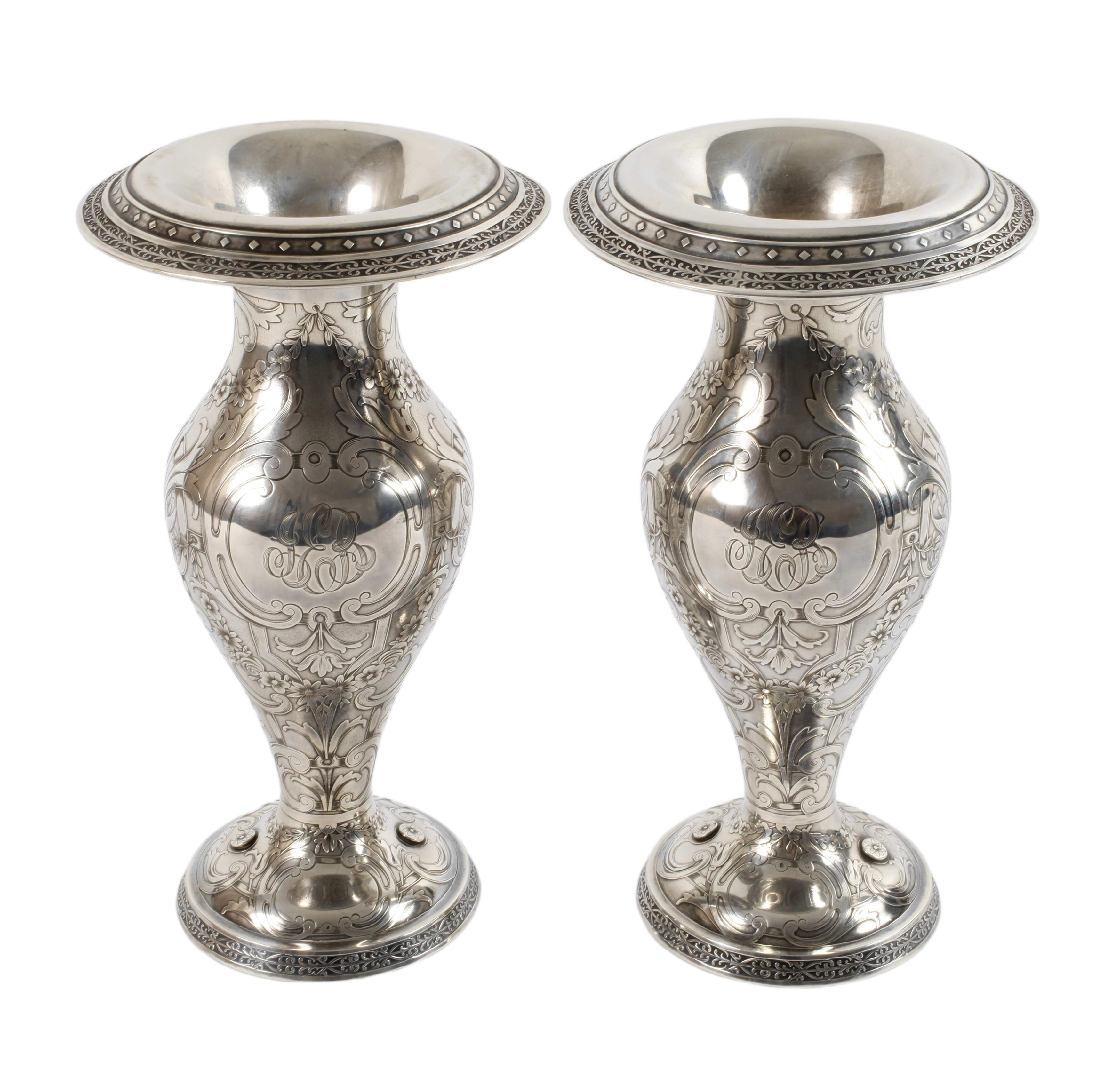 Silber Paar Vasen New York