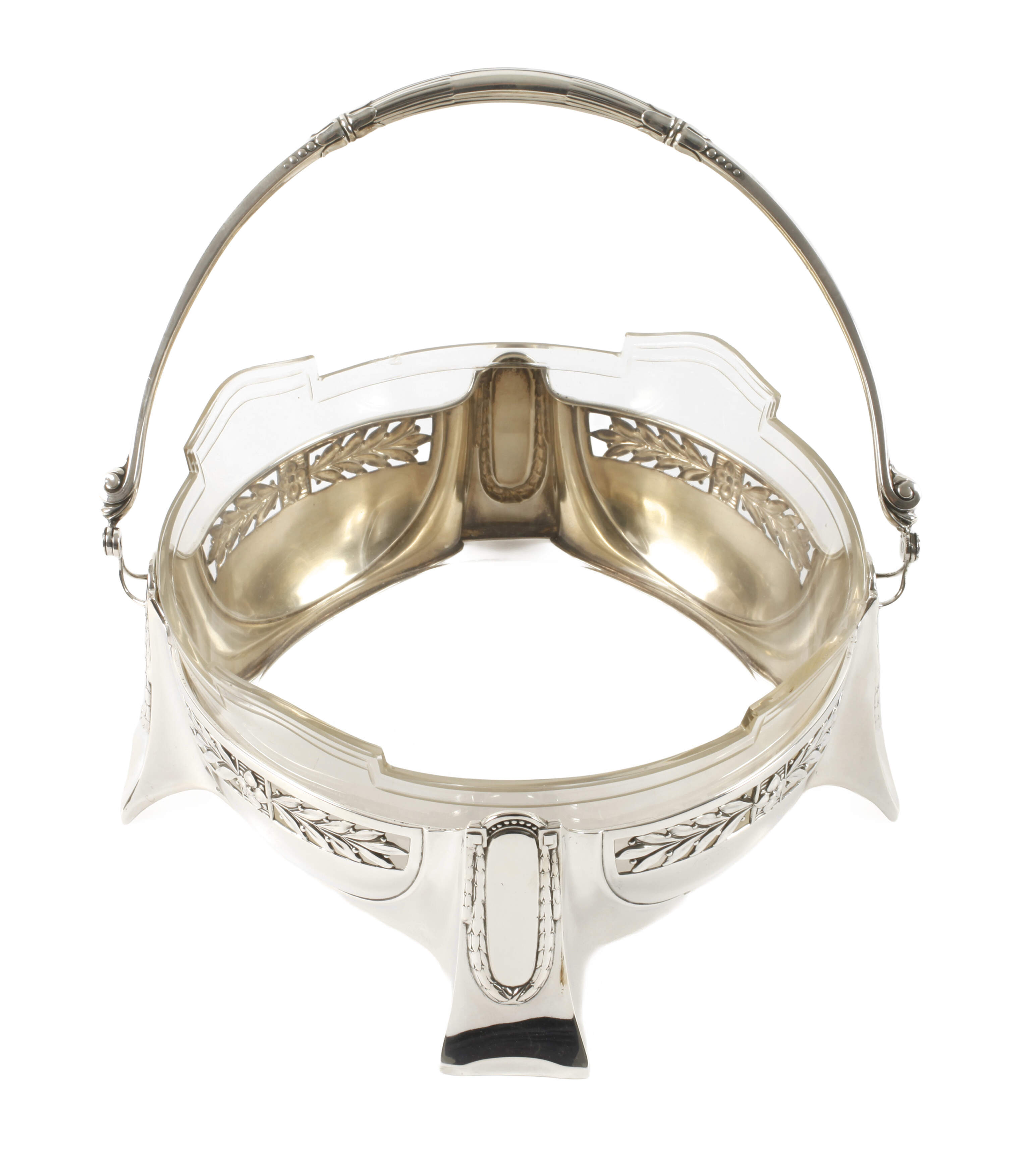 Silber Jardiniere mit Lorbeerdekor