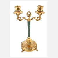 Kleiner Silberleuchter mit Malachit111