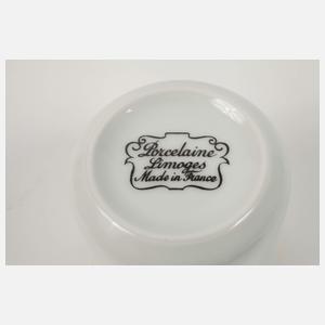 Silber vier Espressotassen mit Limoges Porzellan