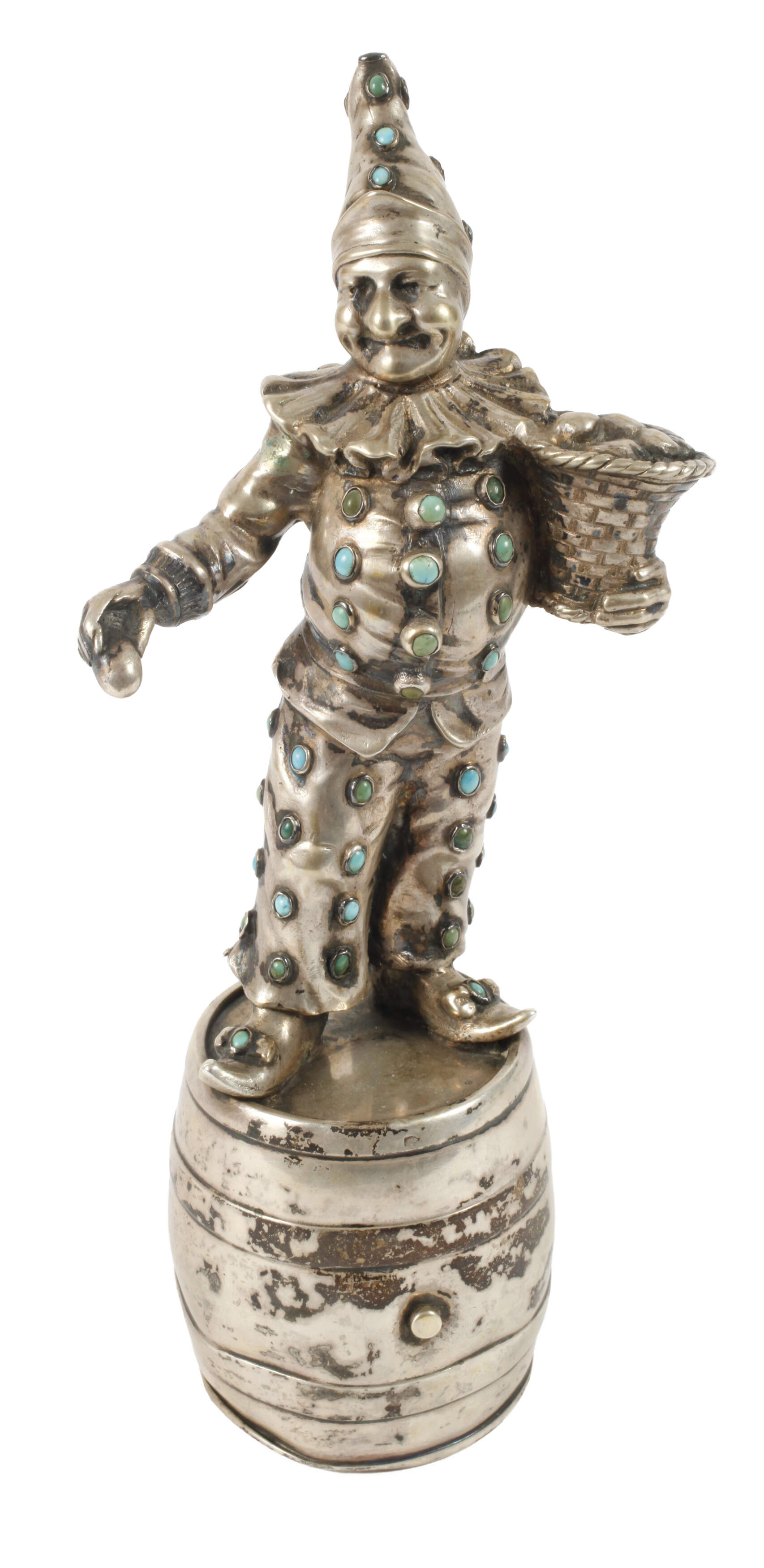 Silber Harlekin auf Fass