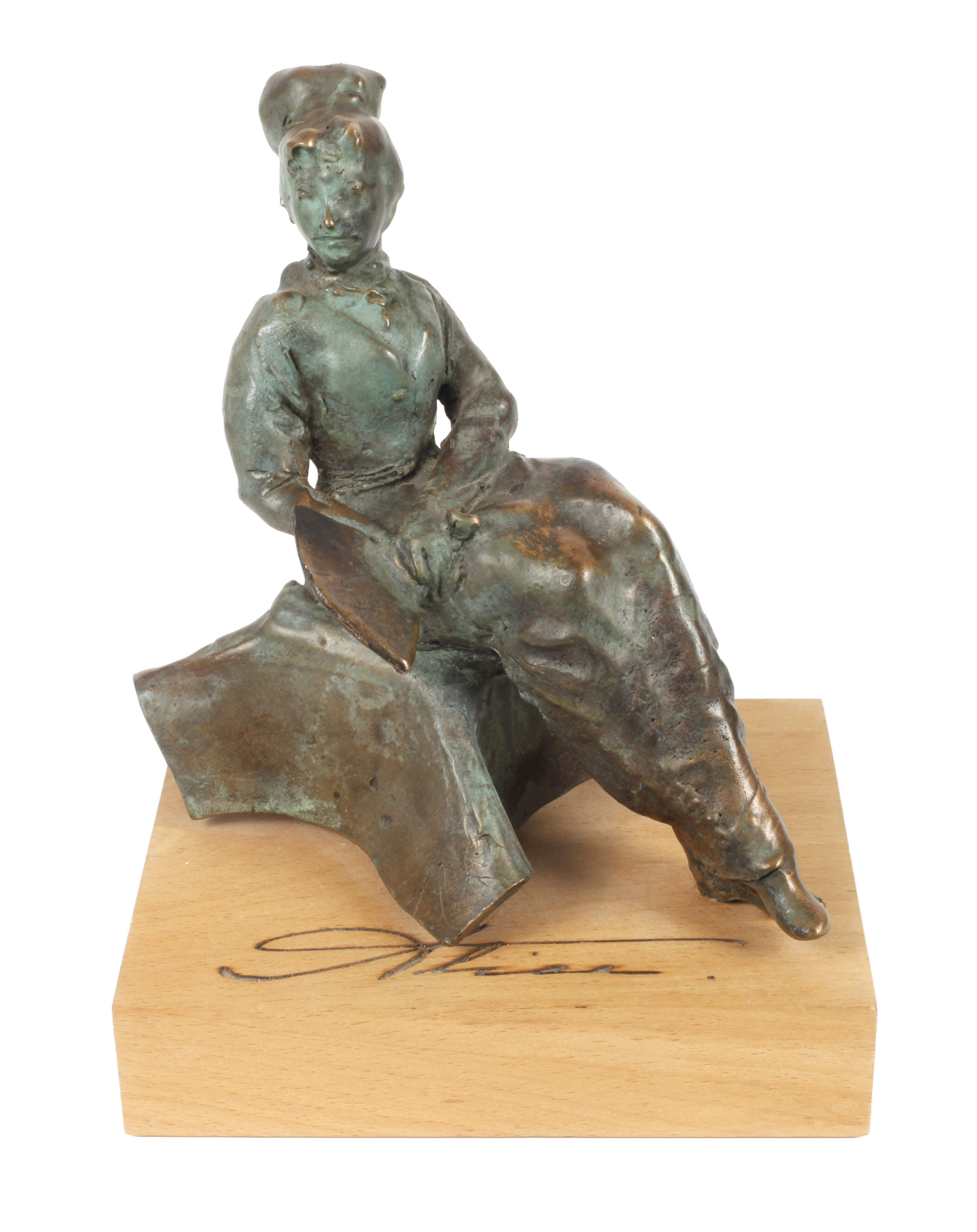 Sitzende Dame mit Fächer