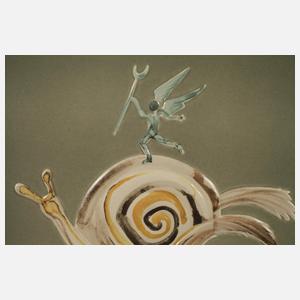 Salvador Dali, Keramikplatte "Himmelsbote"
