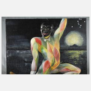 Phantastische Assemblage mit venezianischen Harlekin