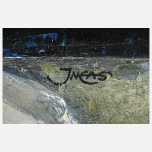 Phantastische Assemblage mit venezianischen Harlekin