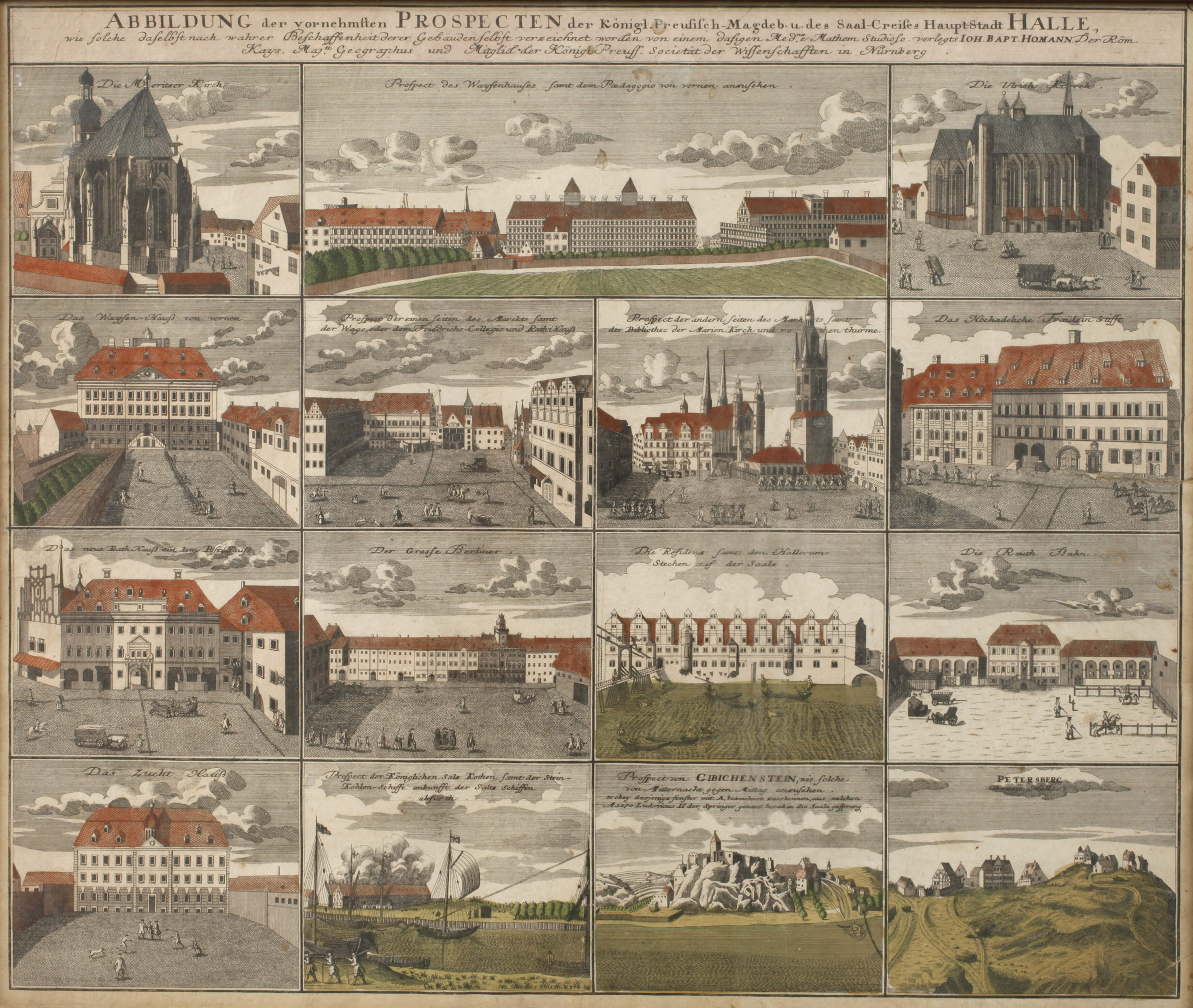 Johann Baptist Homann, Ansichtenblatt von Halle